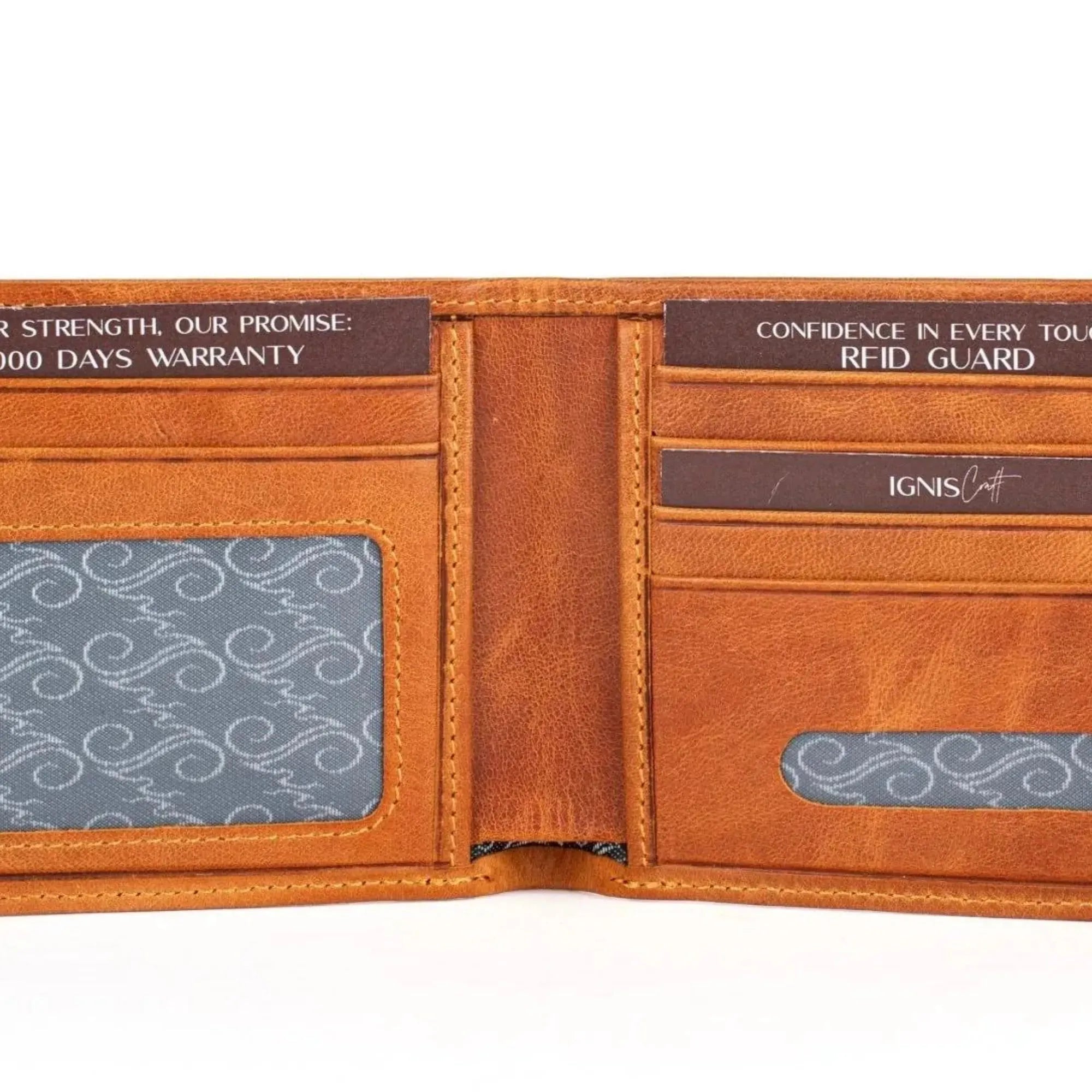 Mens Brown Leather Wallet | Essential Slim Amber