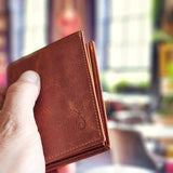 Mens Leather Card Wallet | Slimline Amber