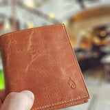 Mens Leather Card Wallet | Multifold Amber