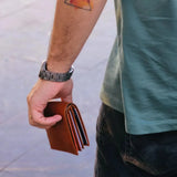 Mens Slim Leather Wallet | Solstice Amber