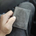 Mens Leather Card Holder | Slimline Basalt