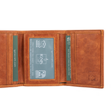 Mens Trifold Leather Wallet | Apex Amber