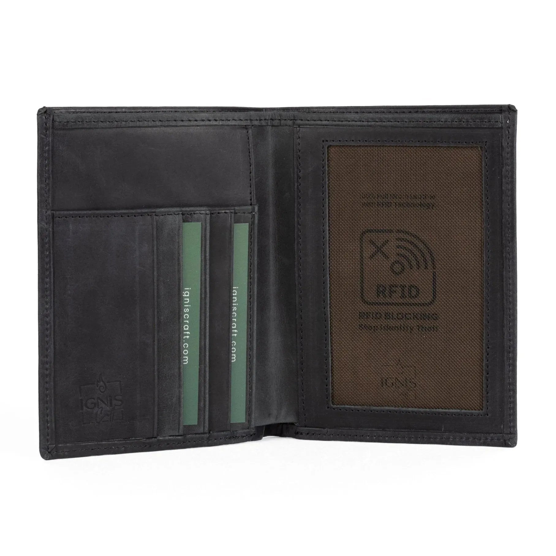 RFID Blocking Leather Passport Holder | Voyager Obsidian