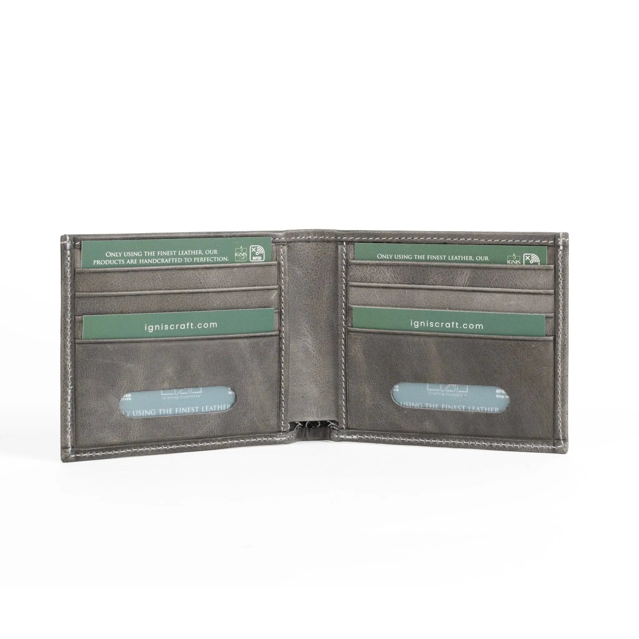 Mens Leather Grey Wallet | Solo Dynamic Basalt