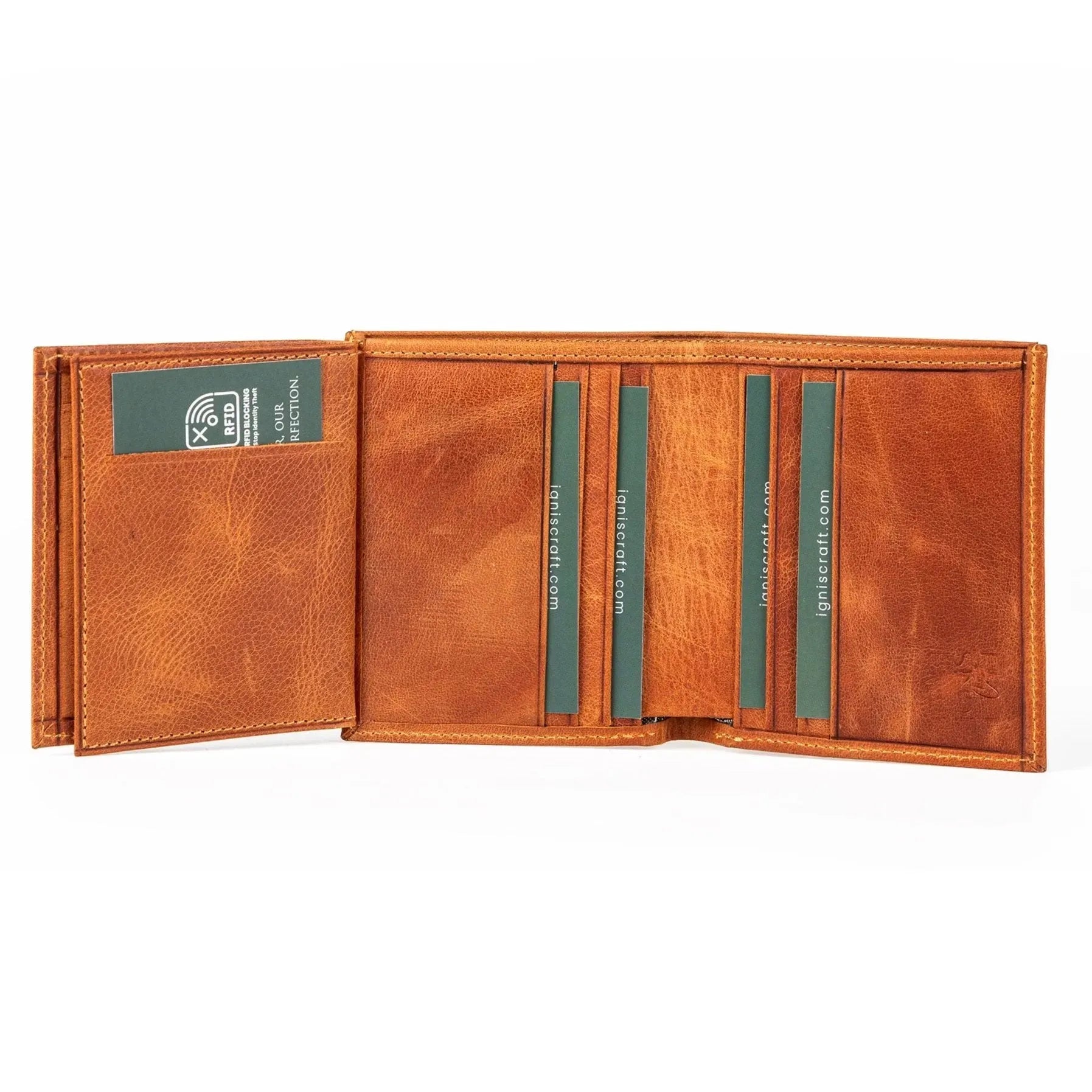 Mens Leather Card Holder | Multifold Amber