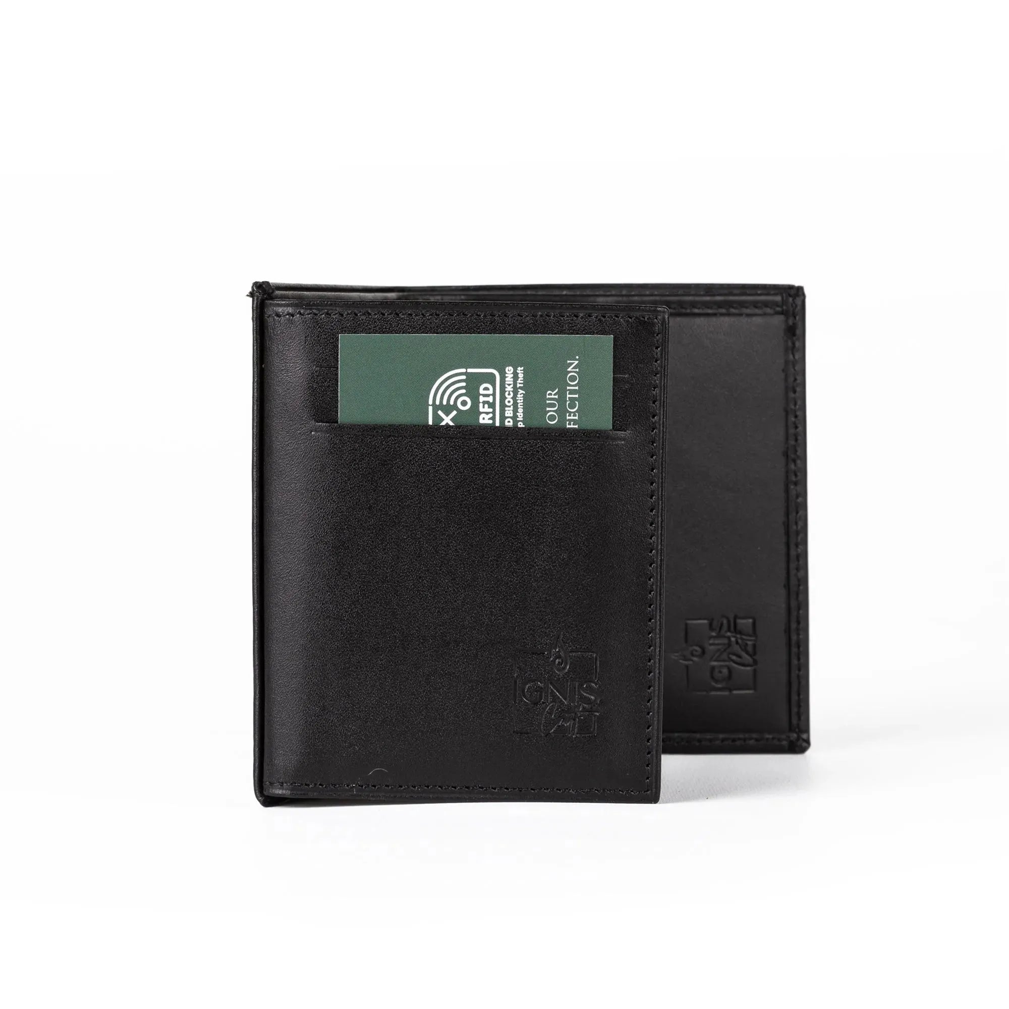 Mens Leather Card Holder | Multifold Onyx