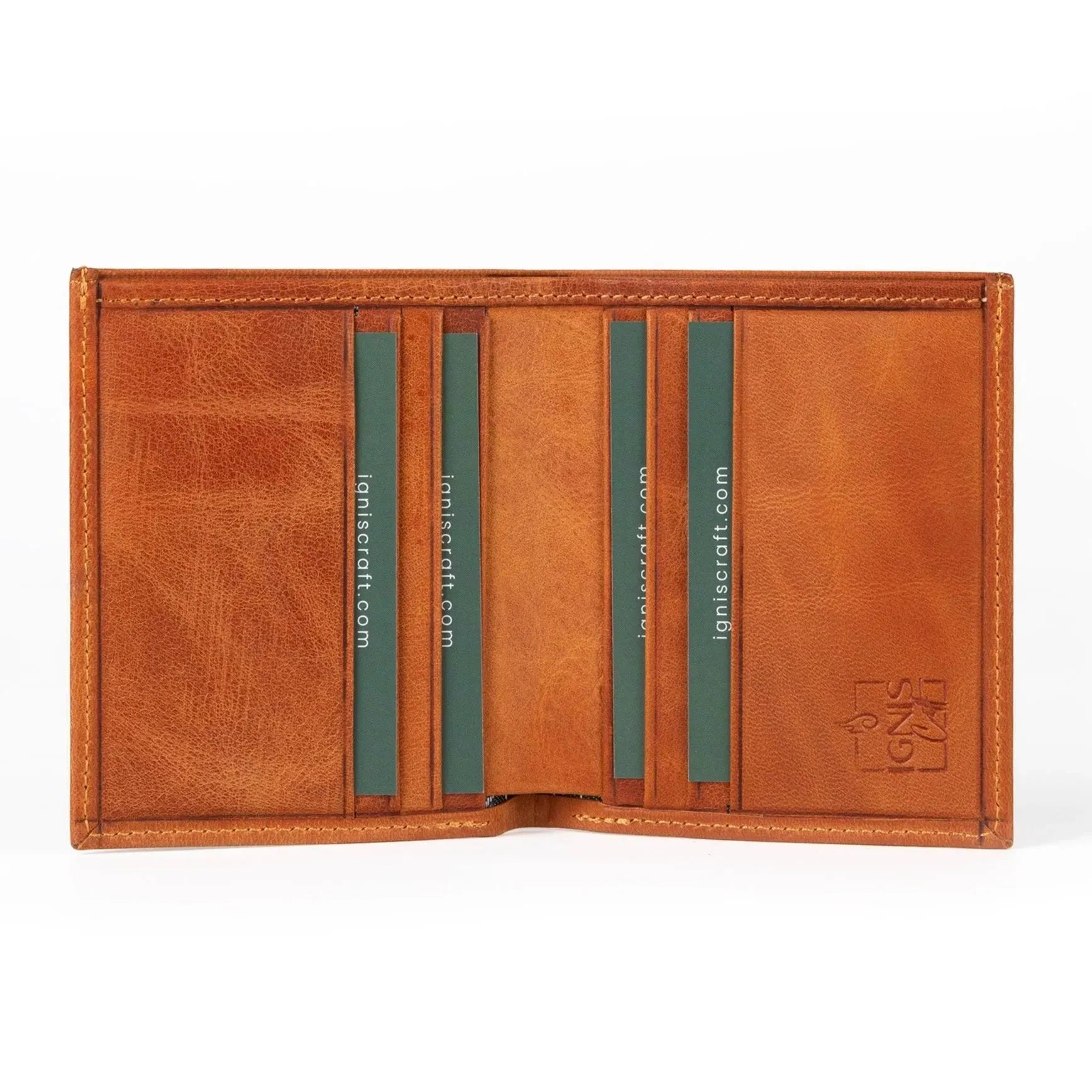 Mens Leather Card Holder | Slimline Amber