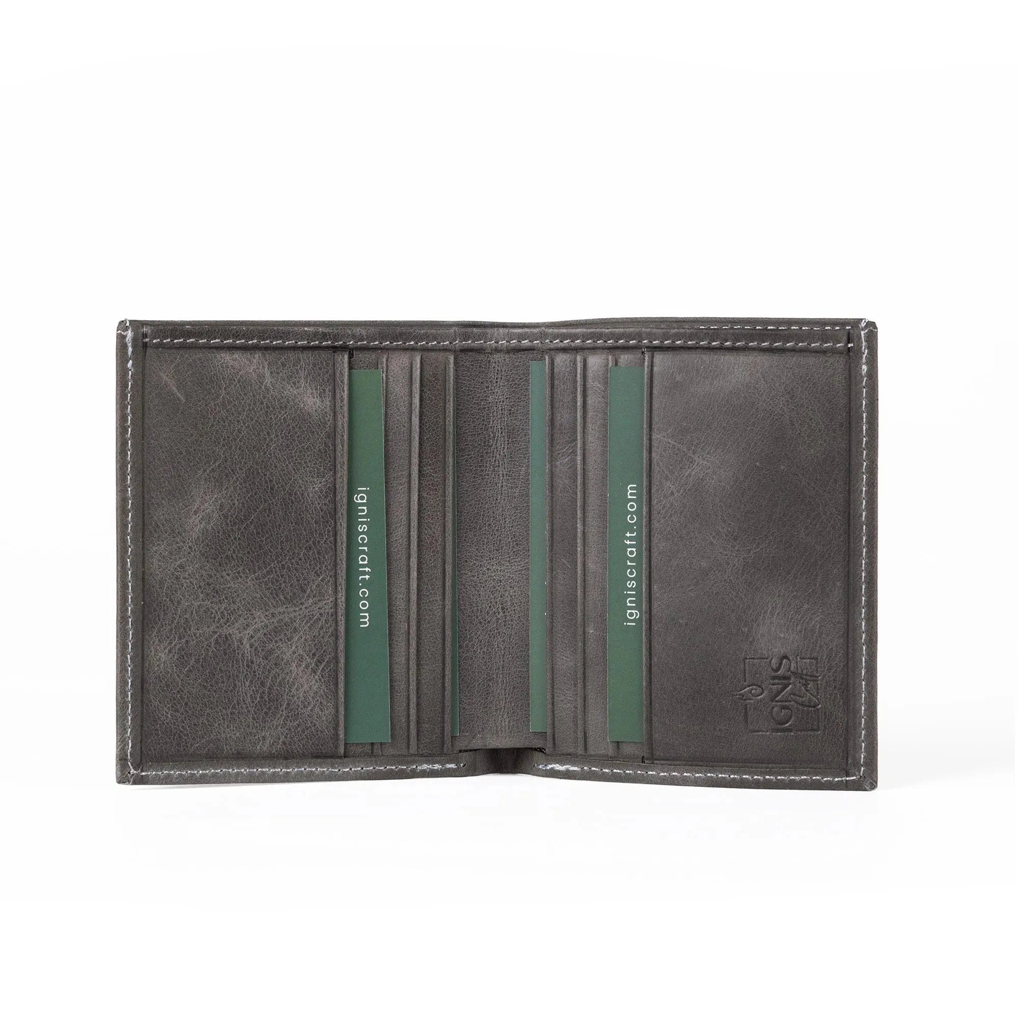 Mens Leather Card Holder | Slimline Basalt