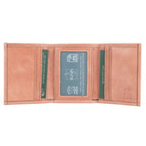 Mens Trifold Leather Wallet | Apex Coral