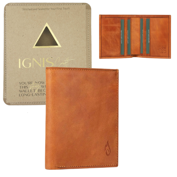 Slimline Amber Men's Leather Card Wallet | Ultra-Slim & RFID Protected
