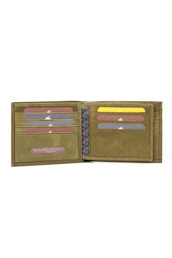 Green Leather Wallet for Men RFID Blocking  | Companion - Image 3
