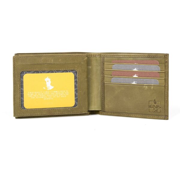 Green Leather Wallet for Men RFID Blocking  | Companion - Image 2