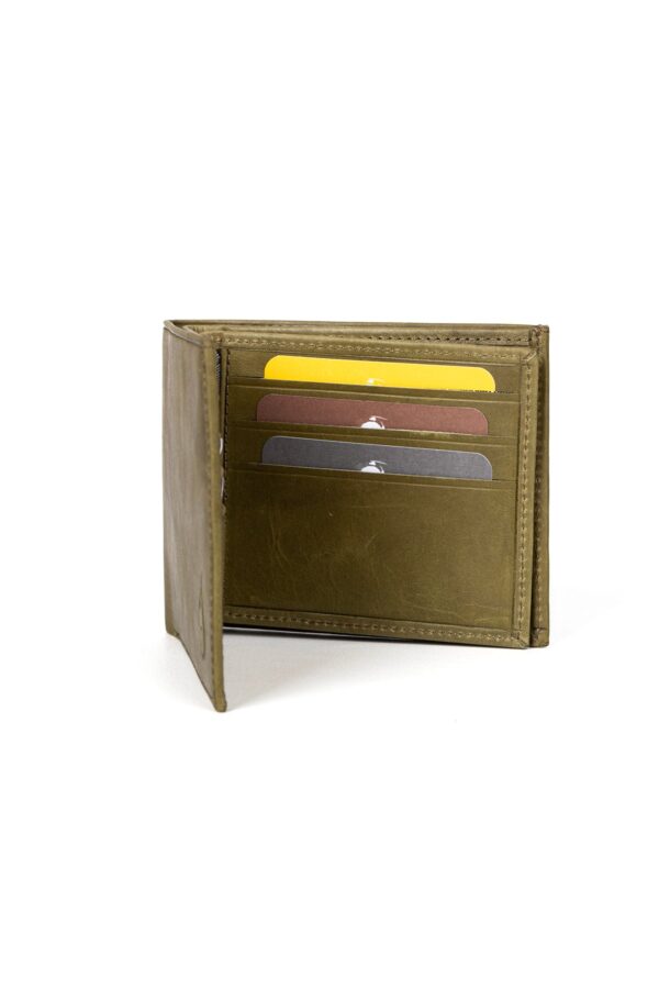 Green Leather Wallet for Men RFID Blocking  | Companion - Image 4