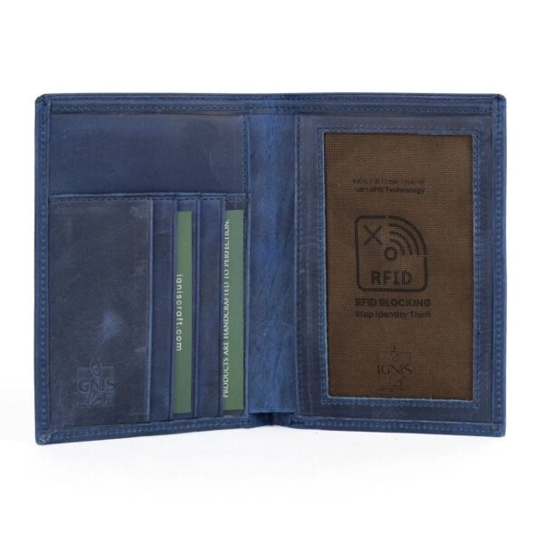 Leather Passport Wallet | Voyager Sapphire - Image 2