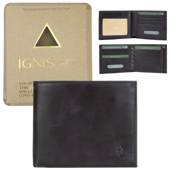 Companion Obsidian Men's Leather Wallet - IGNIS Craft