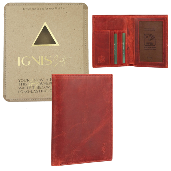 Leather Passport Wallet | Voyager Carnelian