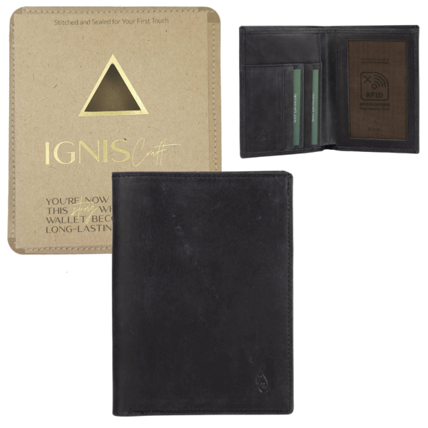 Leather Passport Wallet | Voyager Obsidian