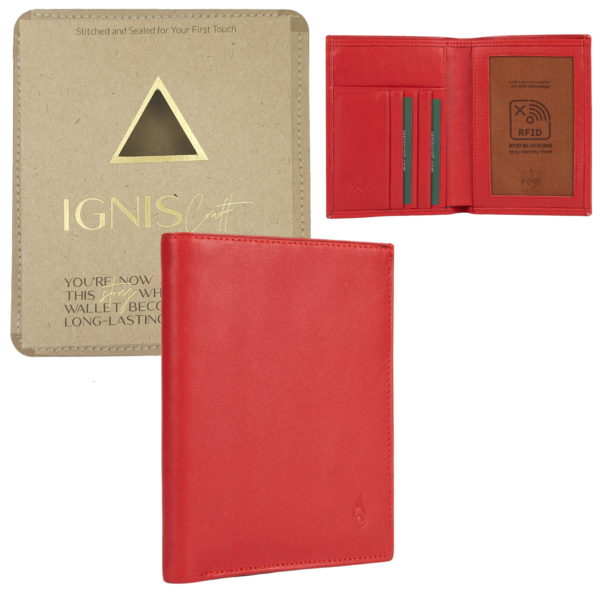 Leather Passport Wallet | Voyager Ruby