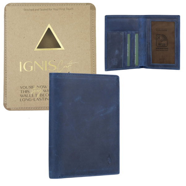 Voyager Sapphire Leather Passport Wallet
