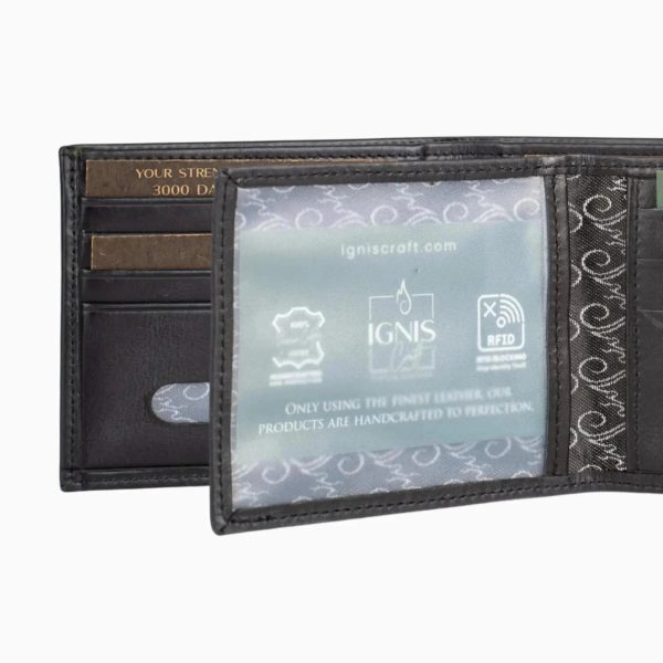 Men’s Black Leather Wallet – Slim RFID Minimalist Design - Image 5