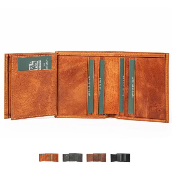 Men’s Leather Card Wallet | Multifold Amber - Image 2