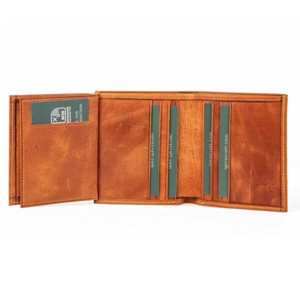 Men’s Leather Card Wallet | Multifold Amber - Image 4