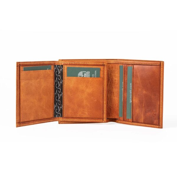 Men’s Leather Card Wallet | Multifold Amber - Image 8