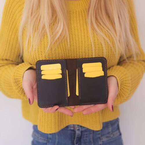 Brown Leather Card Holder – Handmade Slim Minimalist Wallet