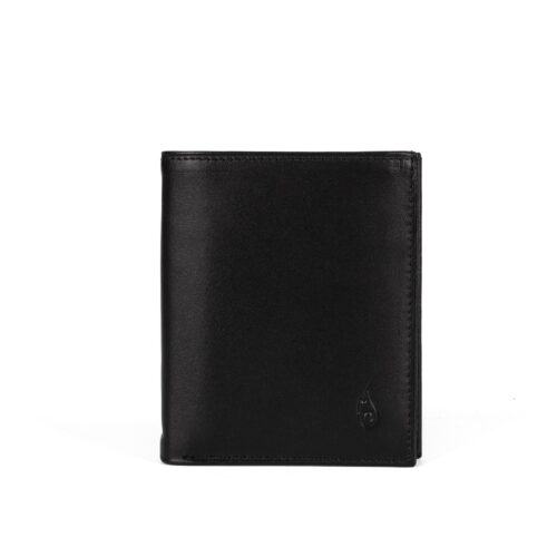 Black RFID Leather Wallet for Men – Vertical Bifold
