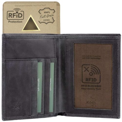RFID Leather Passport Cover – Bifold Travel Wallet
