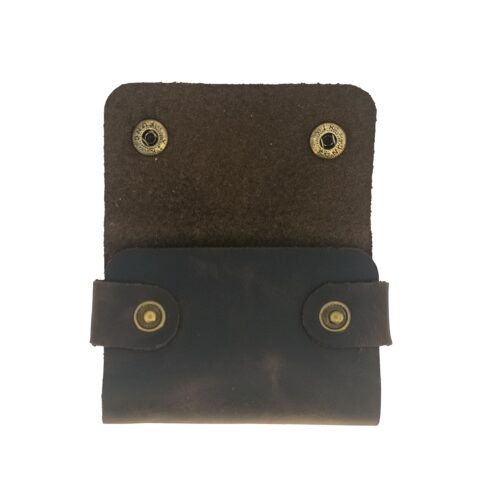 Ignis Craft Dark Brown Leather Card Holder – Handmade Men’s Minimalist Wallet, Slim Credit Card Case, Business Card Holder Leather – Stylish & Practical for Daily Carry