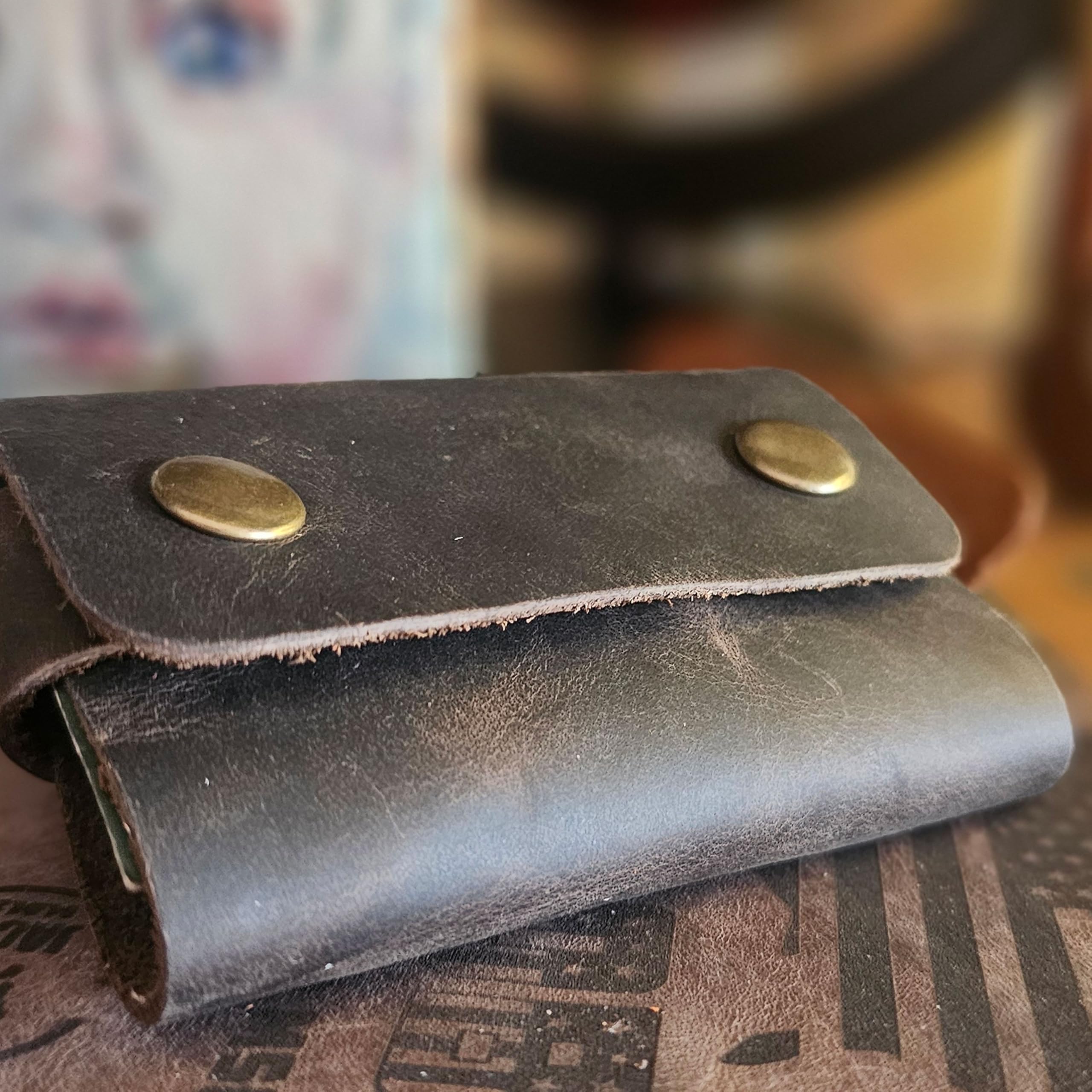 Ignis Craft Dark Brown Leather Card Holder – Handmade Men’s Minimalist Wallet, Slim Credit Card Case, Business Card Holder Leather – Stylish & Practical for Daily Carry