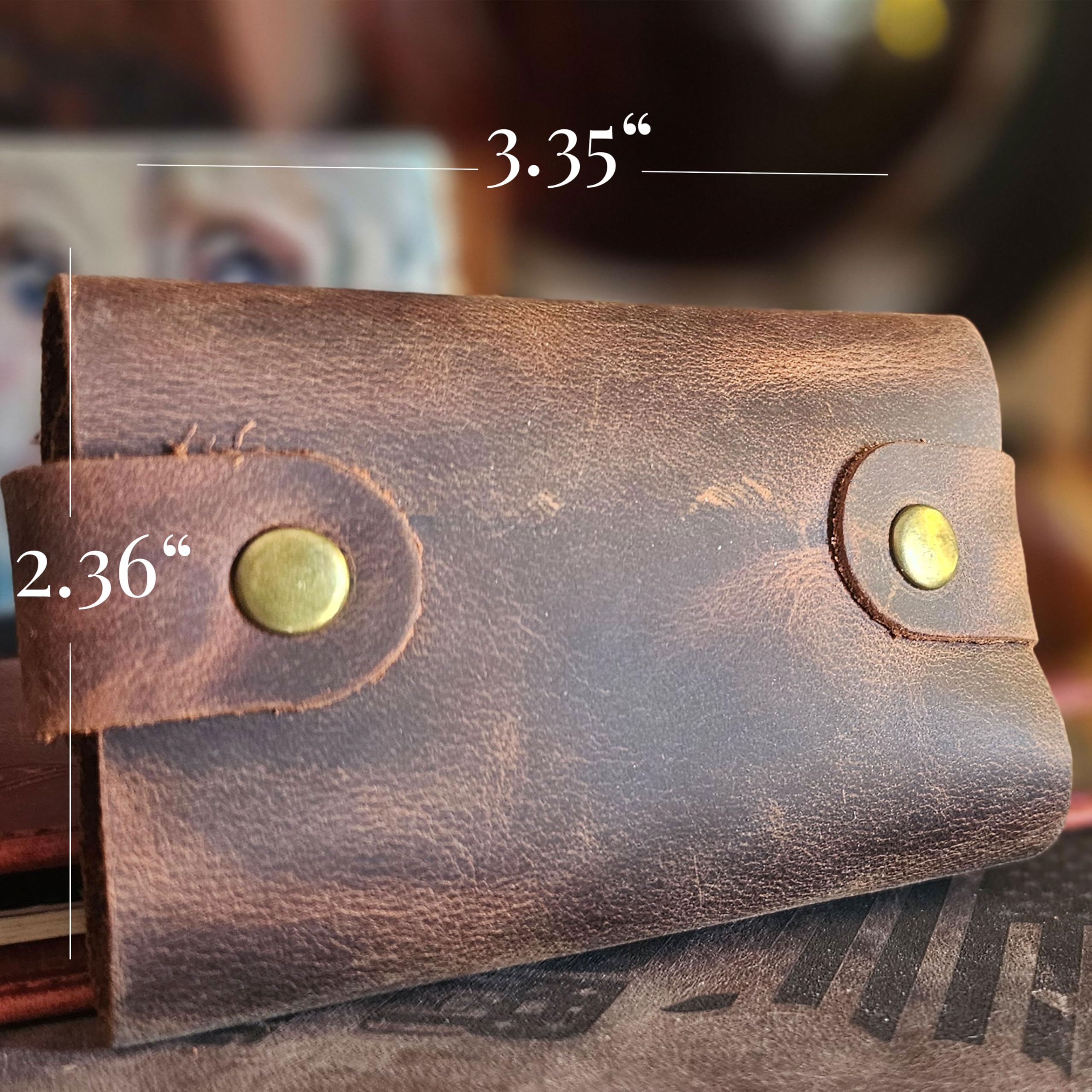 Ignis Craft Brown Leather Card Holder – Handmade Men’s Minimalist Wallet, Slim Credit Card Case, Business Card Holder Leather – Stylish & Practical for Daily Carry