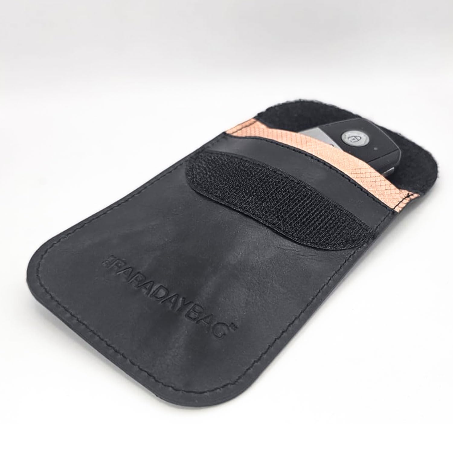 Crazy Horse leather Faraday key fob pouch, two-pack