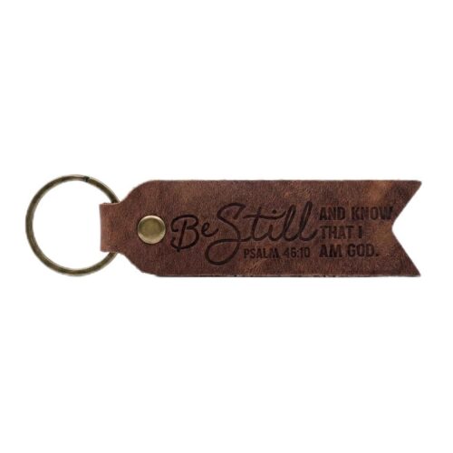 Leather Key Fob with Bible Verse