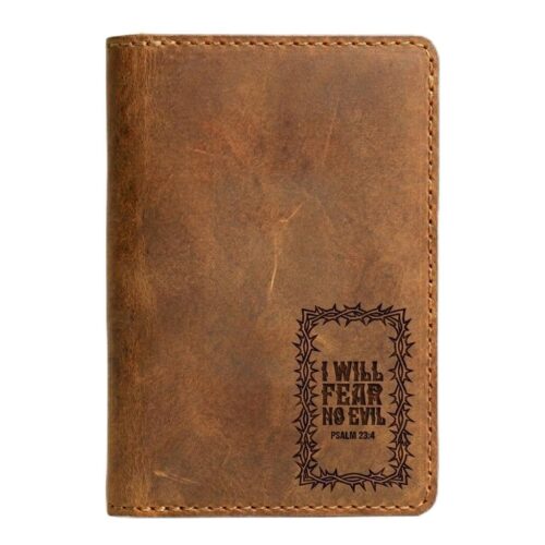 Leather Passport Holder – I Will Fear No Evil