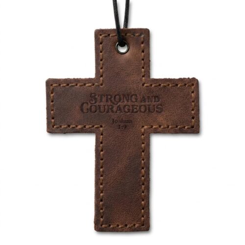 Leather Wall Cross with Bible Verse