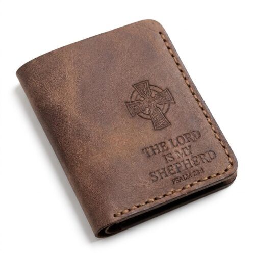 Minimalist Leather Wallet – The Lord Is My Shepherd